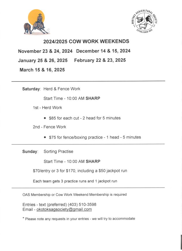 2024/2025 Cow Work Weekend