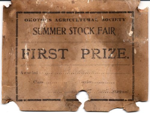 prize card undated